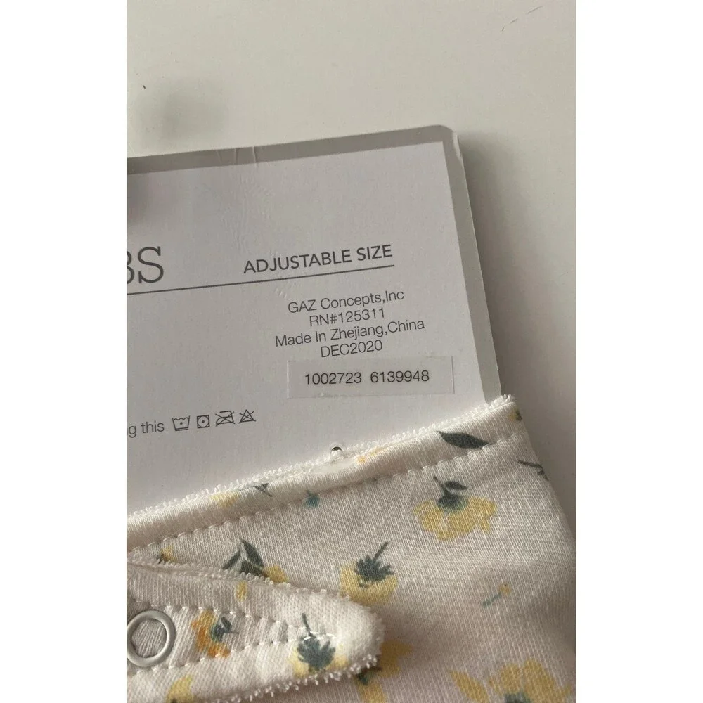 Modern Baby 3 Pack Baby Bandana Bibs Reversible 2-Ply Floral Yellow Set